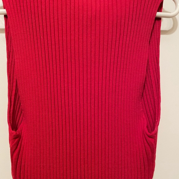 Red Ribbed Mid-drift Tank - Picture 5 of 5